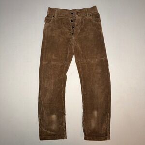 VTG Reworked Corduroy Pants Womens 26 Brown Cotton Button Fly Gorpcore 1 of 1